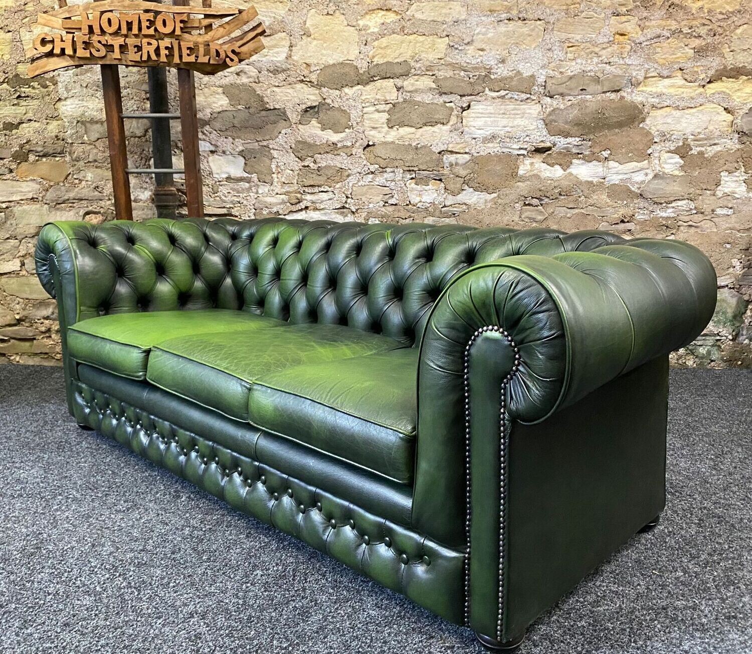 Green Thomas Lloyd Chesterfield 3 seater Sofa