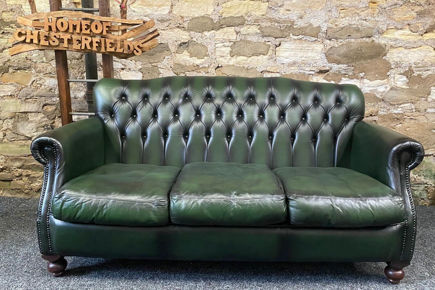 Green Thomas Lloyd Chesterfield 3 seater Sofa
