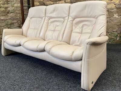 Himolla Cumuly Recliner 3 seater sofa cream Leather