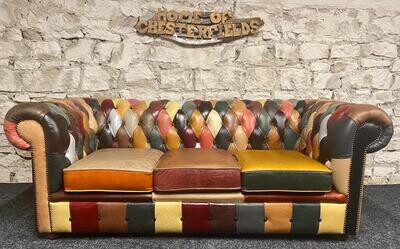 Chesterfield Harlequin Patchwork 3 seater Sofa EX DEMO