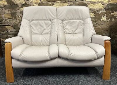 Himolla Rhine Cumuly function Recliner 2 seater sofa Cream Leather
