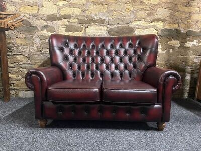 Thomas Lloyd Chesterfield 2 seater oxblood Leather