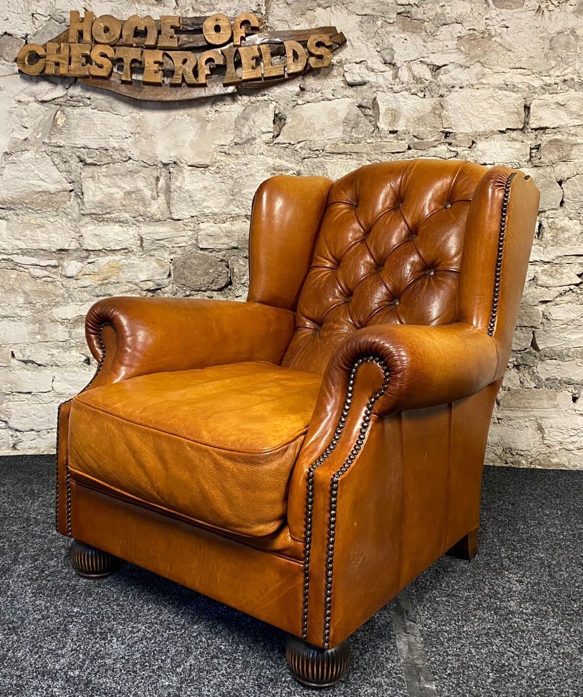 TETRAD OSKAR Armchair TAN BUFFALO HIDE LEATHER