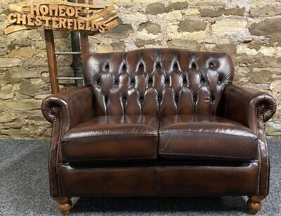 Thomas Lloyd Chesterfield 2 seater Sofa Brown Leather