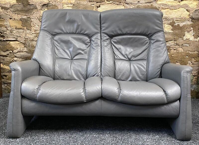 Himolla Cumuly function Recliner 2 seater sofa Grey Leather