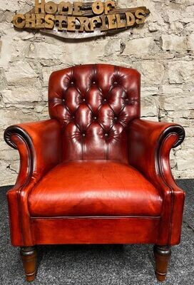 Laura Ashley Lancaster Red Leather Armchair