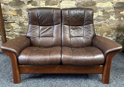 Stressless Recliner 2 seater sofa Brown Leather