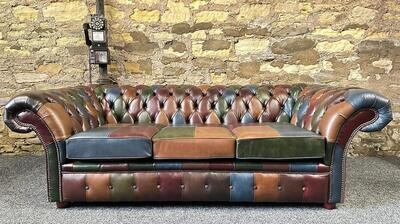 Grosvenor Chesterfield 3 Seater Sofa Antique Patchwork Harlequin