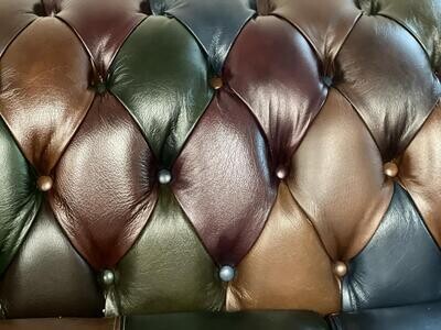 Traditional Chesterfield Club Chair Antique Patchwork