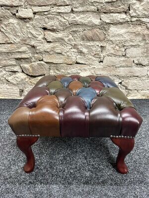 Chesterfield Footstool Harlequin Antique Patchwork