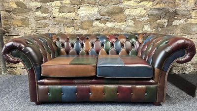 Grosvenor Chesterfield 2 Seater Sofa Antique Patchwork Harlequin