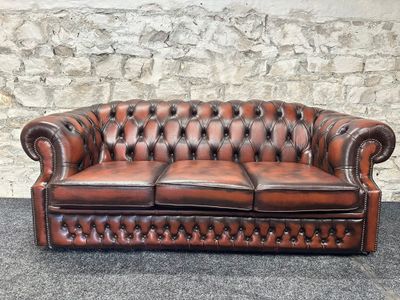 Chesterfield 3 Seater Tajn Leather Sofa