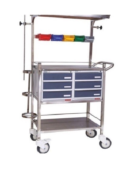 Crash Cart with Powder Coating