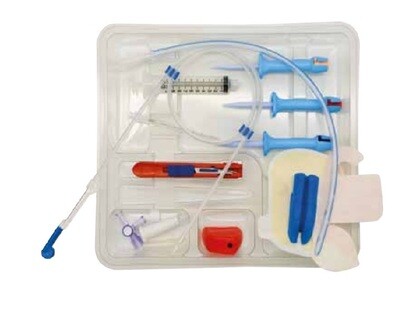 Rocket Seldinger Chest Drainage Kit with Safety Guard and fixation set / 12Fg