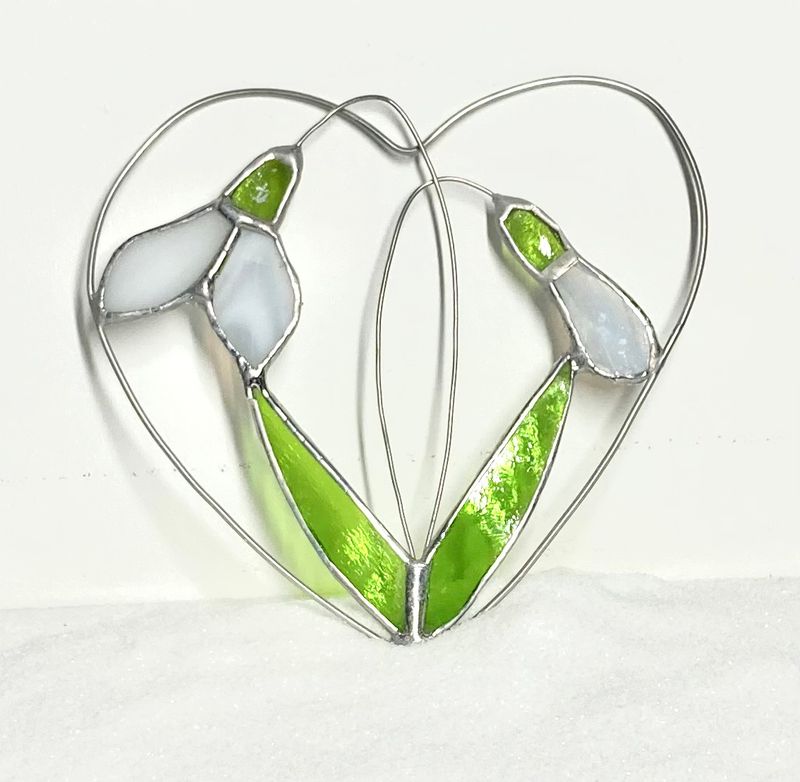 Snowdrop Heart Copper foiled stained glass workshop 31st Jan Snowdrop Heart Copper foiled stained glass workshop 31st Jan