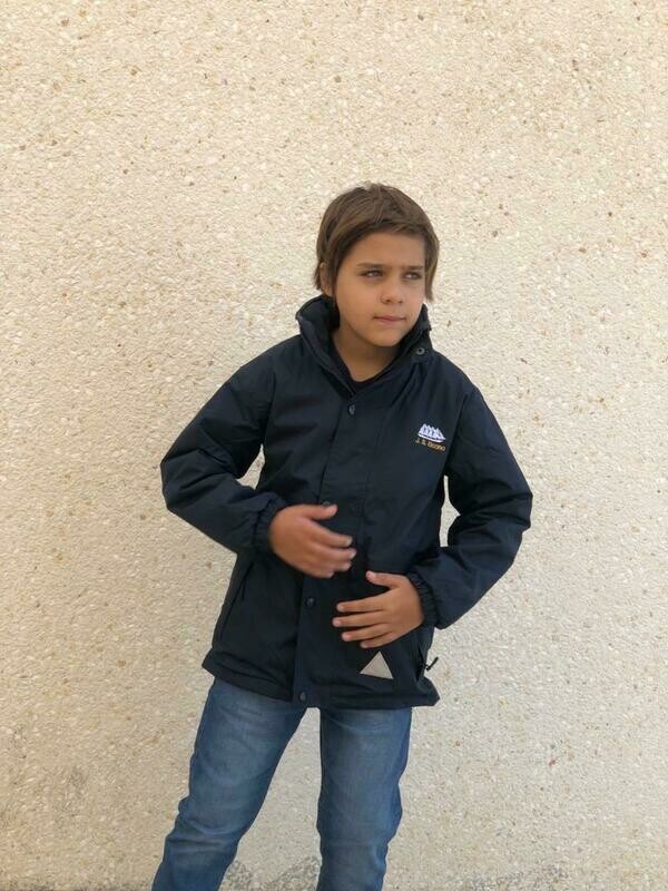 Chaqueta polar reversible niño bordado Juan Sebastián Elcano azul marino