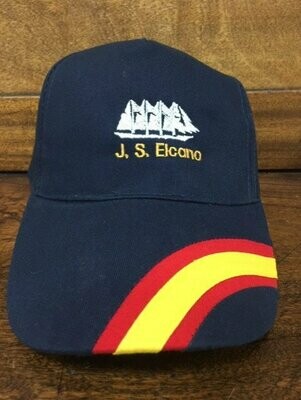 Gorra de adulto regulable con bandera Juan Sebastián Elcano en color azul