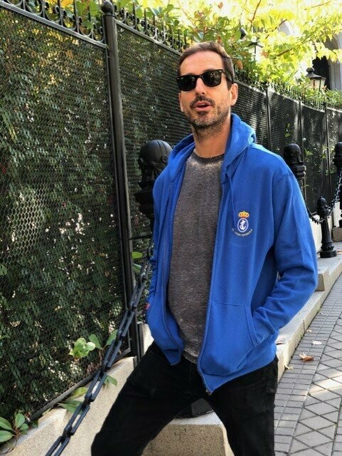 Sudadera con capucha y cremallera Armada color azul