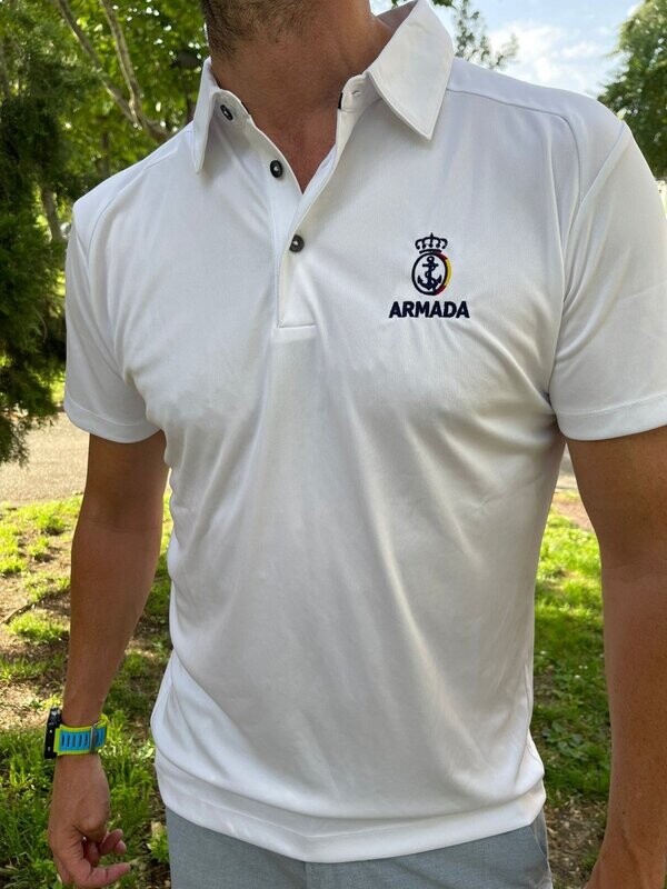 Nuevo Polo Hombre Armada técnico color blanco