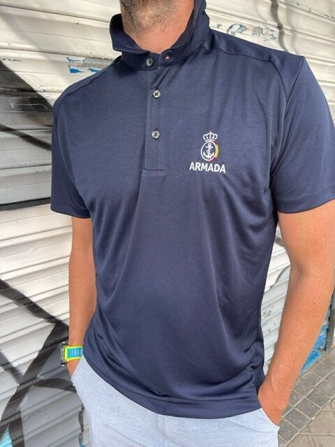 Nuevo Polo Hombre Armada técnico color azul marino