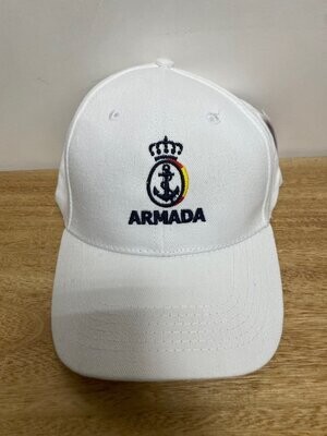 Gorra de adulto regulable nuevo escudo Armada en color blanco
