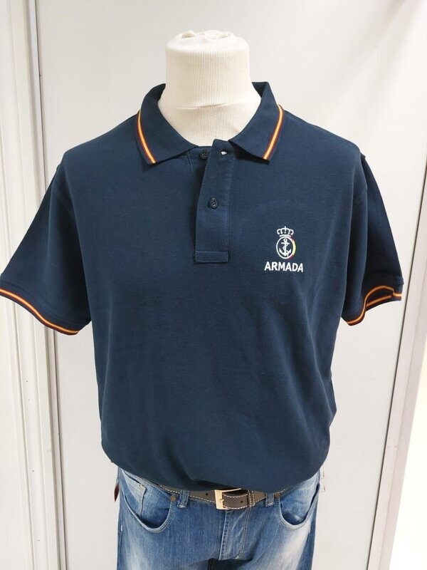 Polo Hombre nuevo escudo Armada color azul marino