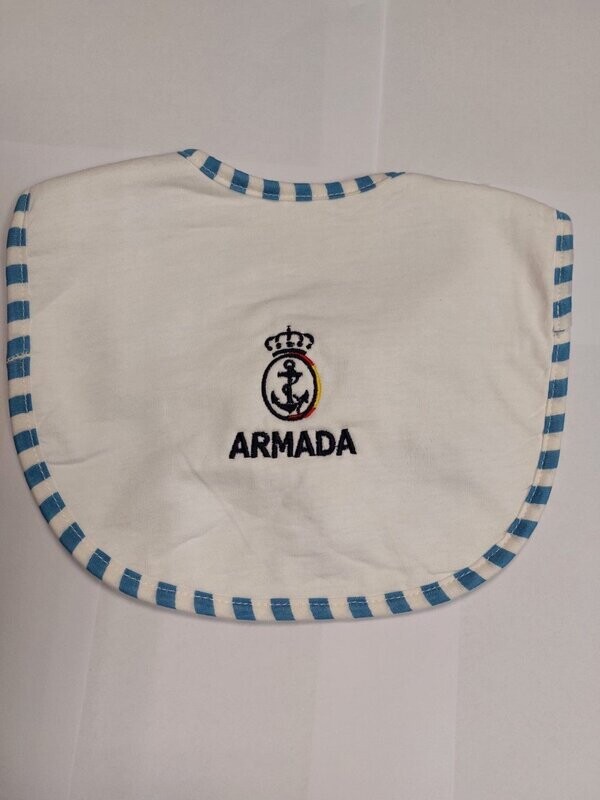 Babero Armada Española ribete azul