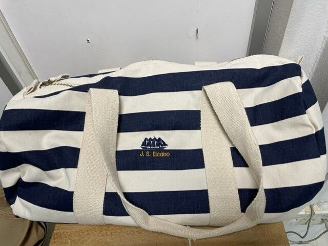 Bolsa de deporte  azul rayas Juan Sebastián De Elcano