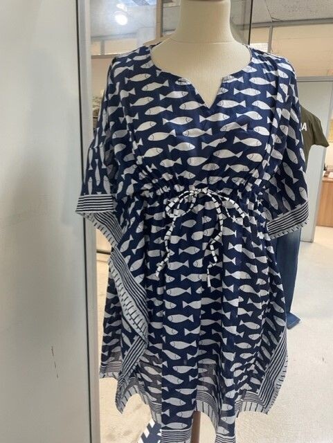Poncho Peces azul