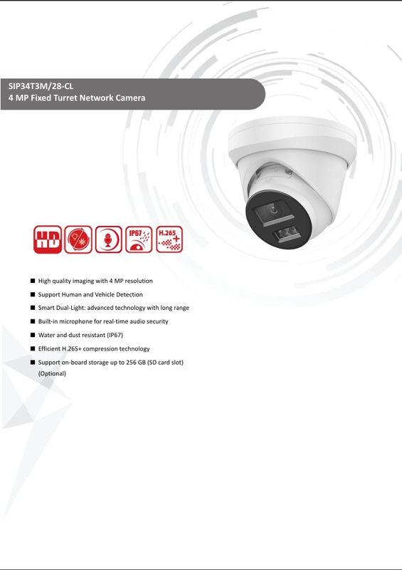 2k/4MP Fixed Turret Network Camera