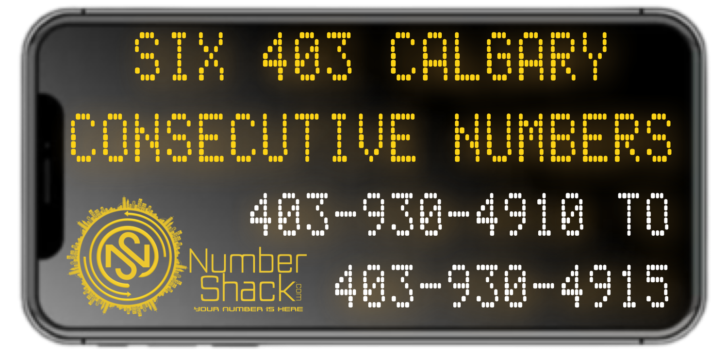 CONSECUTIVE SET OF SIX 403 CALGARY NUMBERS