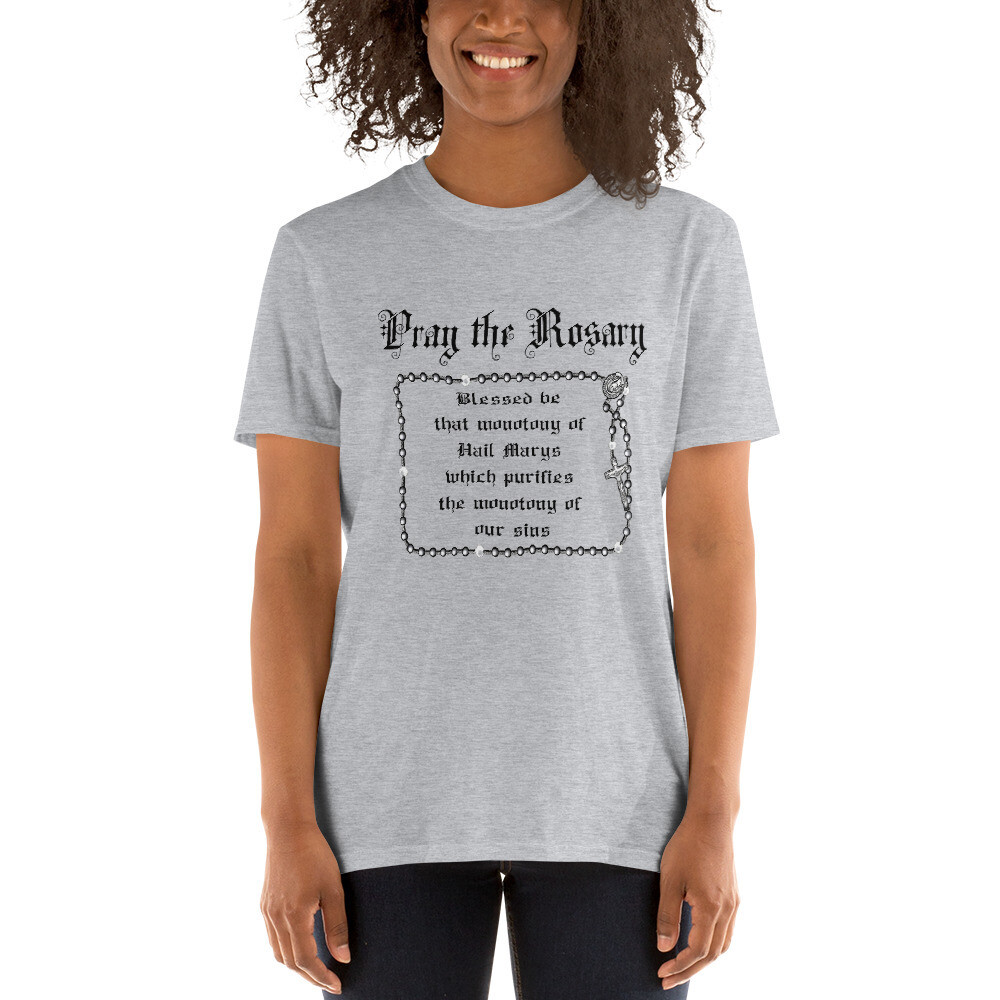 Pray the Rosary Josemaia Escriva Short-Sleeve Unisex T-Shirt
