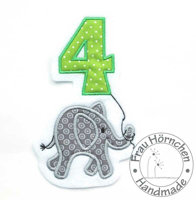 Geburtstagszahl Elefant grün