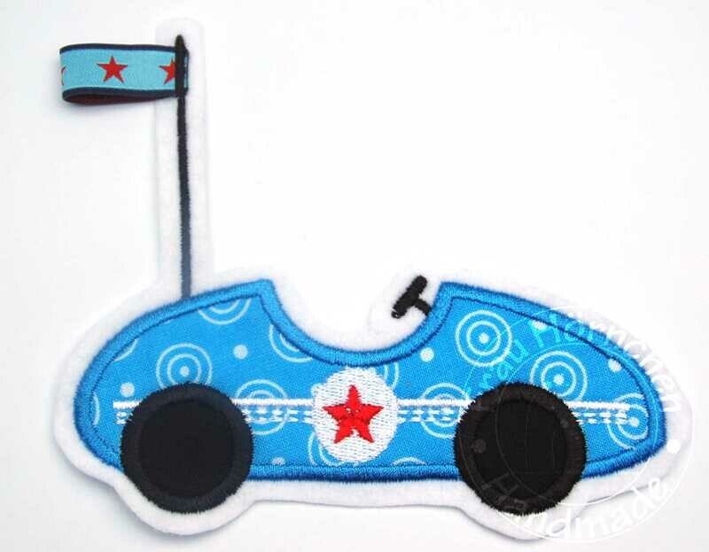 Rennauto blau