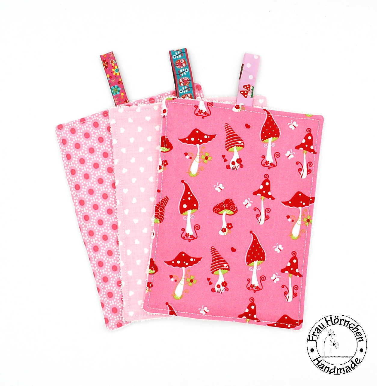 Waschtuch Set Pilze und Herzchen