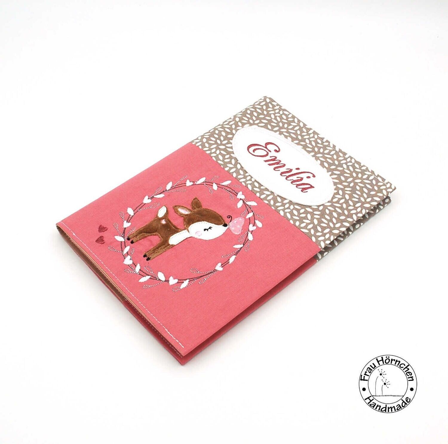 Rehkitz im Blumenkranz (beige)