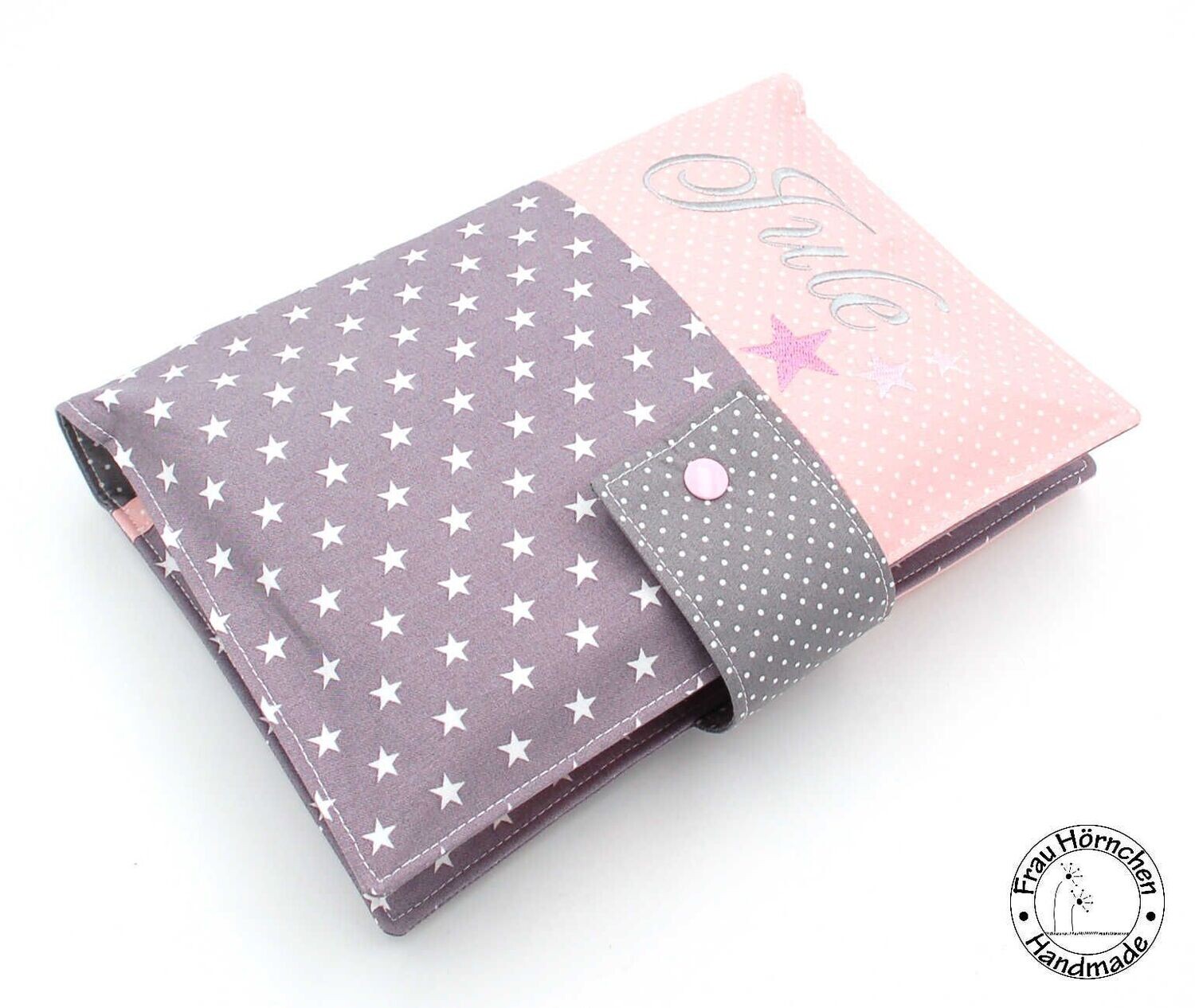 Sterne grau & rosa