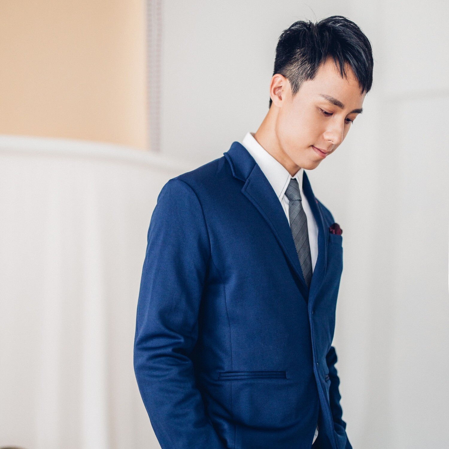 深藍/黑色休閒西裝套裝