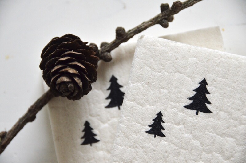 Schwammtuch Tannenbäumchen von Eulenschnitt, einzeln