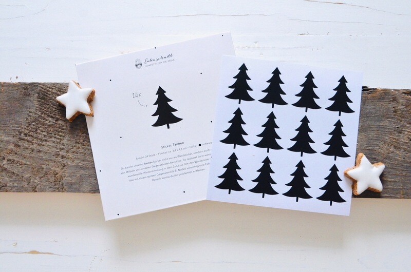 Sticker Tannenbäume schwarz von Eulenschnitt, 24 Stück