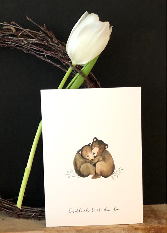 Postkarte Geburt „Endlich bist Du da...“ Postkarte Geburt „Endlich bist Du da...“