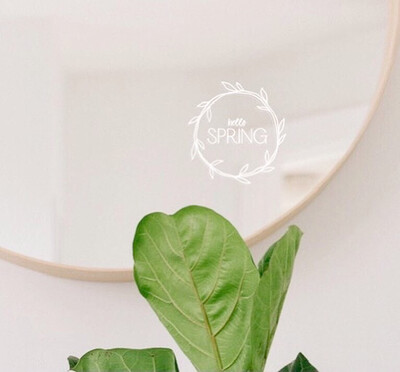 Fenster- und Spiegelsticker „Hello Spring“, Olivenkranz