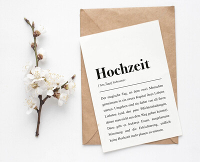 Klappkarte „Hochzeit“ mit Umschlag Klappkarte „Hochzeit“ mit Umschlag