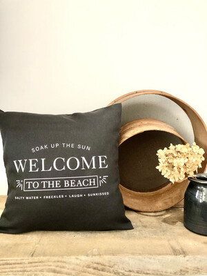 Kissenhülle “Welcome to the beach” in Schwarz Kissenhülle “Welcome to the beach” in Schwarz