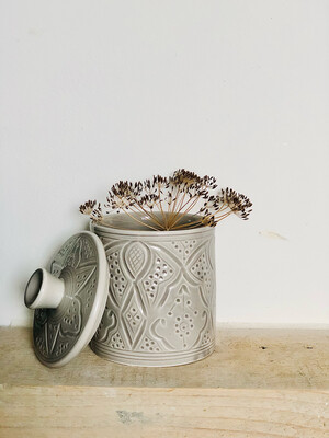 Keramikdose “Marrakesch” in Grau