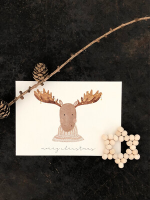 Weihnachtskarte „Elch“ in Weiss ⭐️ Weihnachtskarte „Elch“ in Weiss ⭐️