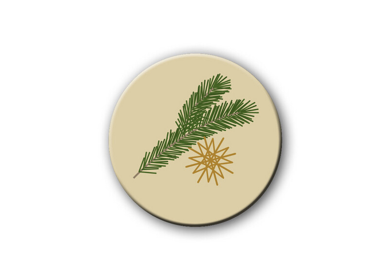 Magnet „Tannenzweig mit Strohstern“ ⭐️, klein Magnet „Tannenzweig mit Strohstern“ ⭐️, klein