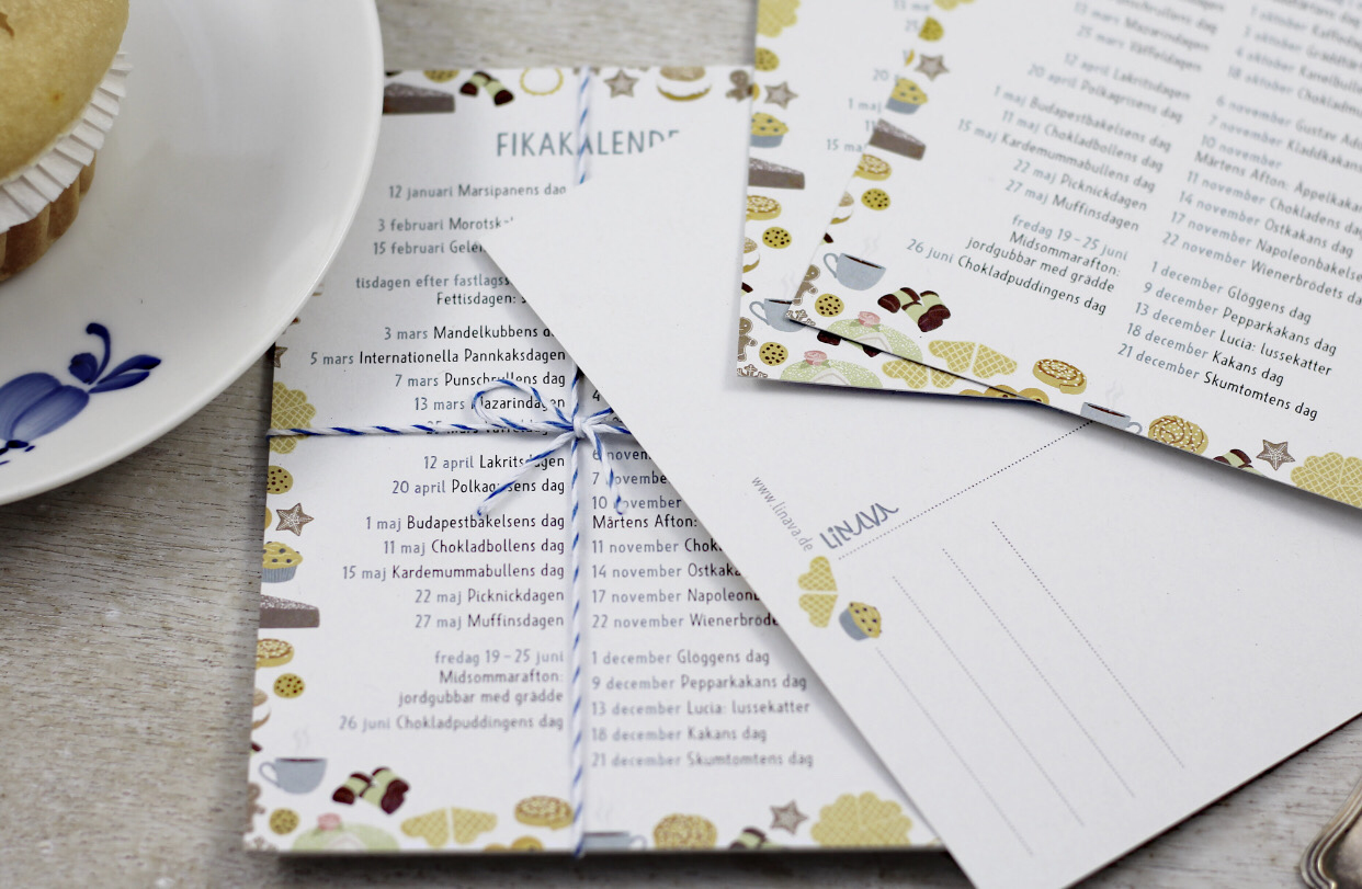 Postkarte „Skandinavischer Fikakalender“