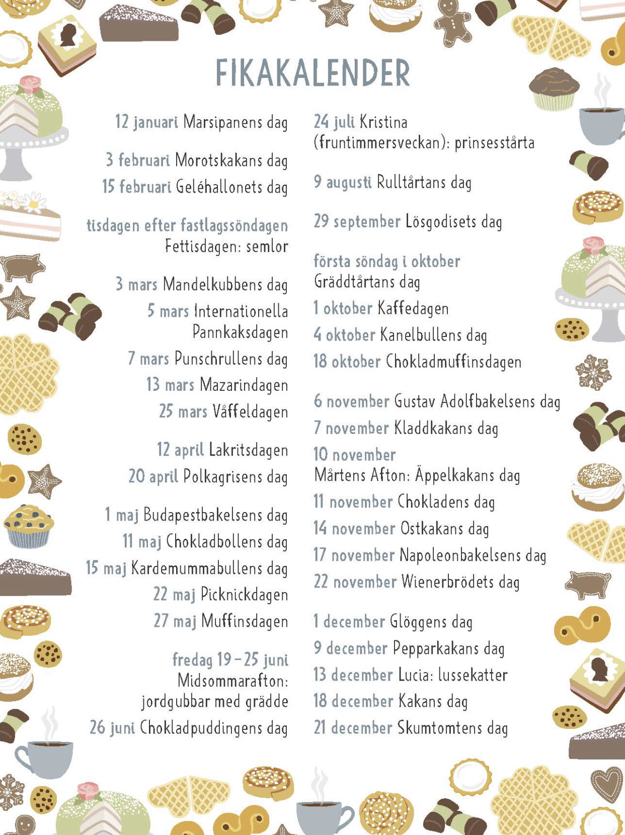 Skandinavischer Fikakalender, Poster