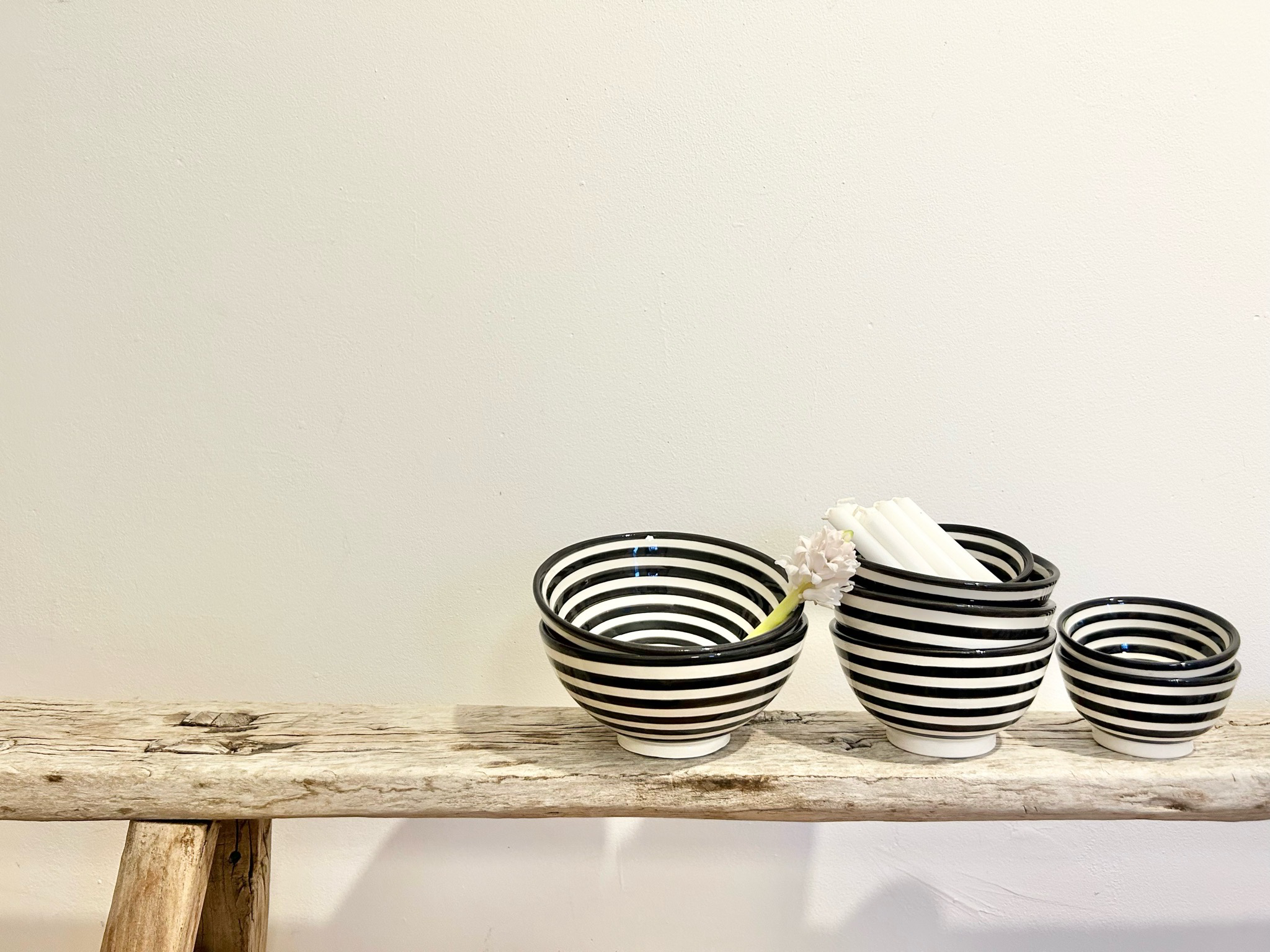 Handgemachte Keramikschale “Streifen”, 13cm